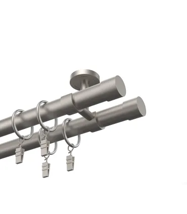 Kovová dvojitá garnýž EXCLUSIVE Satin Ø 28 mm - Pullo