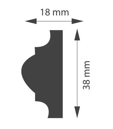 Dekorativní nástěnná lišta WD04A 200 x 3.8 cm