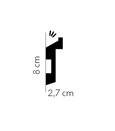 Dekorativní nástěnná lišta MD024 200 x 8 x 2.7 cm Mardom - vhodná pre LED podsvietenie