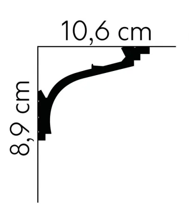 Dekorativní lišta na strop MD110 200 x 8.9 x 10.6 cm Mardom - vhodná pre LED podsvietenie