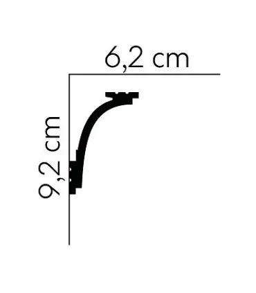 Dekorativní lišta na strop MD111 200 x 9.2 x 6.2 cm Mardom - vhodná pre LED podsvietenie
