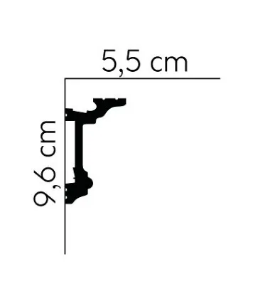 Dekorativní lišta na strop MD137 200 x 9.6 x 5.5 cm Mardom - vhodná pre LED podsvietenie