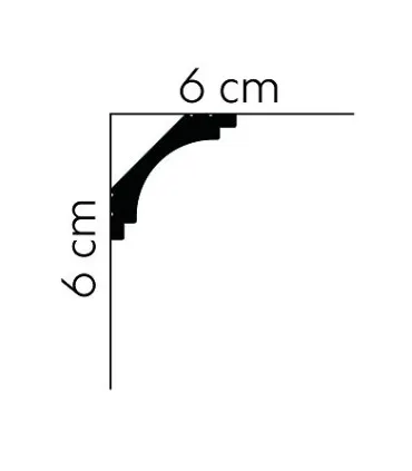 Dekorativní lišta na strop MD145 200 x 6 x 6 cm Mardom