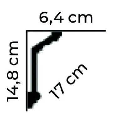 Dekorativní lišta na strop MDA072 200 x 14.8 x 6.4 cm Mardom