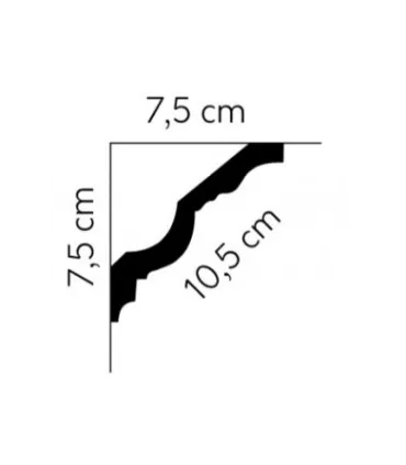 Dekorativní lišta na strop MDA106 200 x 7.5 x 7.5 cm Mardom