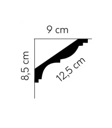 Dekorativní lišta na strop MDB117 200 x8.3x9.2 cm Mardom