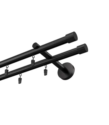 Profilová hliníková garnýž dvojitá Elegant černá Pullo