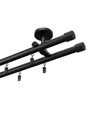 Profilová hliníková garnýž dvojitá Elegant černá Pullo