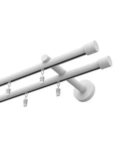 Profilová hliníková garnýž dvojitá Elegant bílá Pullo