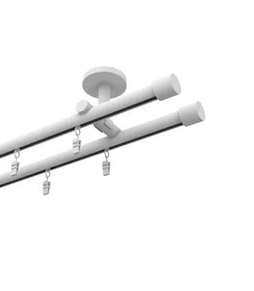 Profilová hliníková garnýž dvojitá Elegant bílá Pullo