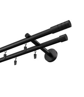 Profilová hliníková garnýž dvojitá Elegant černá Techno