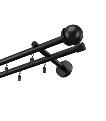 Profilová hliníková garnýž dvojitá Elegant černá Todi Max