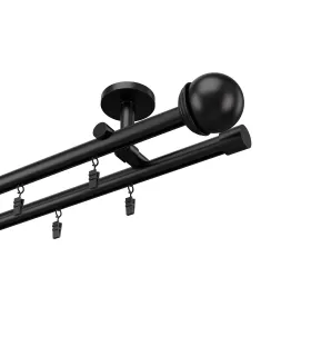 Profilová hliníková garnýž stropní dvojitá Elegant černá Todi Max