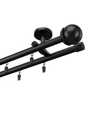 Profilová hliníková garnýž stropní dvojitá Elegant černá Todi Max