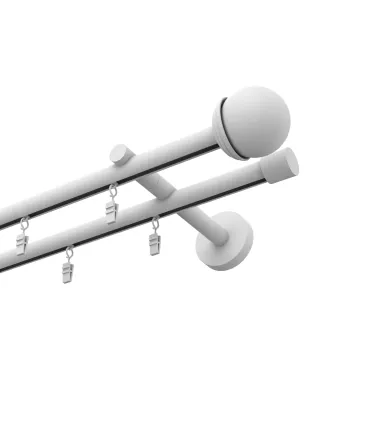 Profilová hliníková garnýž dvojitá Elegant bílá Todi Max