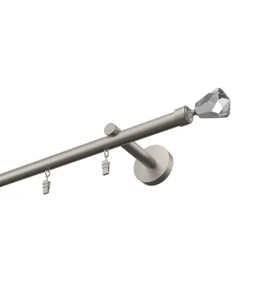 Profilová hliníková garnýž jednoduchá Elegant Satin Crystal cone