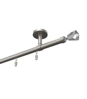 Profilová hliníková garnýž stropní jednoduchá Elegant Satin Crystal cone