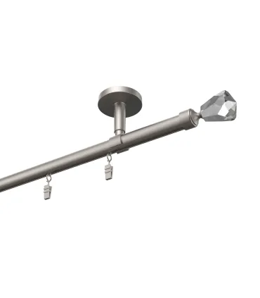 Profilová hliníková garnýž stropní jednoduchá Elegant Satin Crystal cone