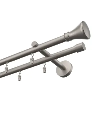 Profilová hliníková garnýž stropní dvojitá Elegant satin Koloseo