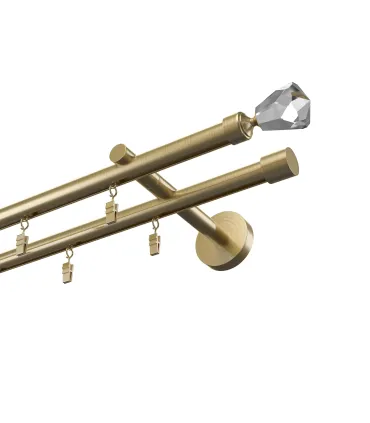 Profilová hliníková garnýž stropní dvojitá Elegant antik Crystal cone