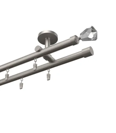 Profilová hliníková garnýž dvojitá Elegant satin Crystal cone