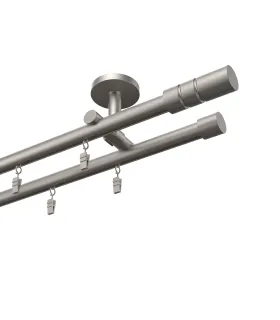 Profilová hliníková garnýž stropní dvojitá Elegant satin Cilinder hl