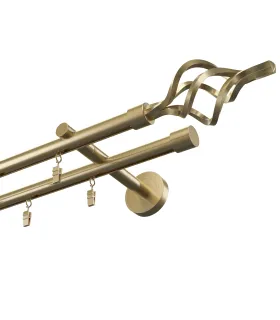 Profilová hliníková garnýž dvojitá Elegant Antik Gula Azur