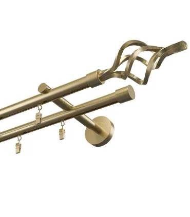 Profilová hliníková garnýž stropní dvojitá Elegant Antik Gula Azur