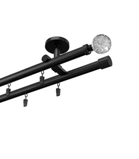 Profilová hliníková garnýž stropní dvojitá Elegant černá Gula Bubble