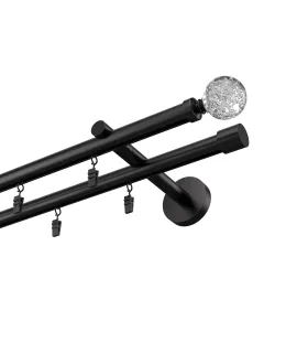 Profilová hliníková garnýž dvojitá Elegant černá Gula Bubble