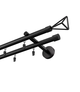 Profilová hliníková garnýž dvojitá Elegant černá Geometrik