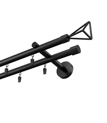 Profilová hliníková garnýž dvojitá Elegant černá Geometrik