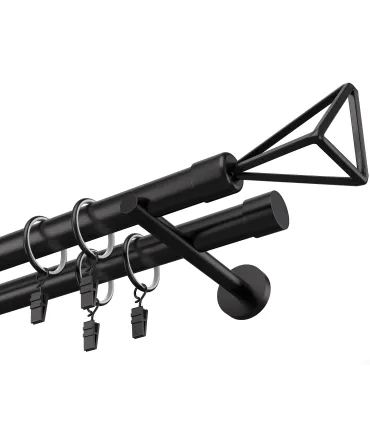 Garnýž černá dvojitá 19mm matná Geometrik