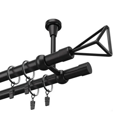 Garnýž černá dvojitá 19mm matná Geometrik