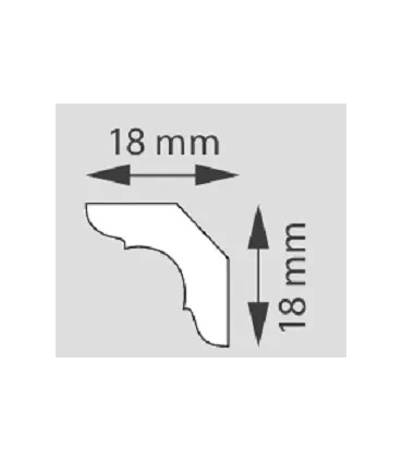 Dekorativní lišta na strop NC30 200x1,8x1,8 cm DSM