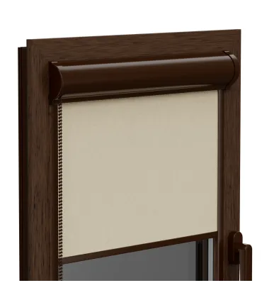 Roleta Termo (termoizolační) v hliníkové hnědé kazetě Elite řada plus Ecru