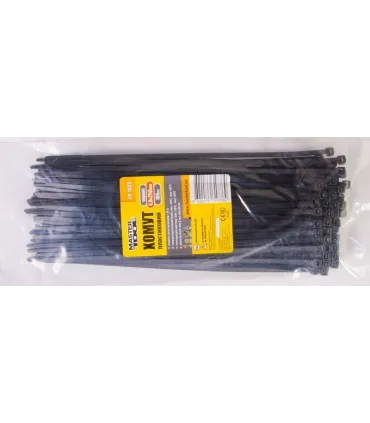 Páska stahovací MASTERTOOL na kabely, nylon 4,8*250 mm, černá 100 ks balení 20-1855