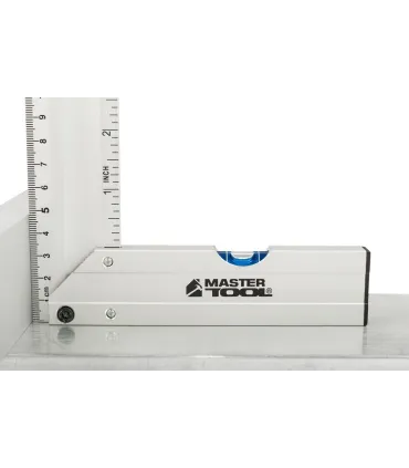 Úhelník truhlářský hliníkový MASTERTOOL 300 mm, libely 0,5 mm/m 0,03° 30-4300