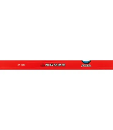 Vodováha stavební hliníková MASTERTOOL PROFI 100 cm 2 libely 0,5 mm/m 0,03° výklenek pro montáž na potrubí 37-1003