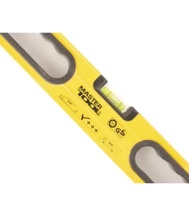 Vodováha hliníková MASTERTOOL PROFI stavební 60 cm 3 libely 0,5 mm/m 0,03° gumový úchyty 36-0603