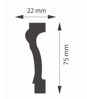 Dekorativní nástěnná lišta DMS WD07A 200 x 7.5 cm