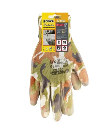 Rukavice pracovní MASTERTOOL 83-0602 z bezešvé pletené bavlny s přírodním latexovým povrchem bílá/modrá 10,5"