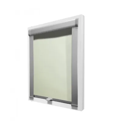 Roleta termoizolační na střešní okno VELUX v hliníkové kazetě Krémová