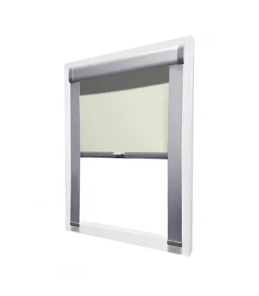 Roleta termoizolační na střešní okno FAKRO v hliníkové kazetě Krémová