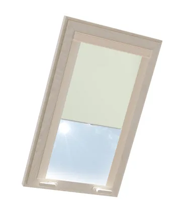 Roleta termoizolační na střešní okno FAKRO v hliníkové kazetě Krémová