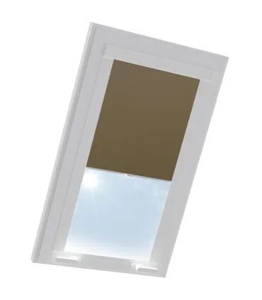 Roleta termoizolační na střešní okno VELUX v hliníkové kazetě Hnědá