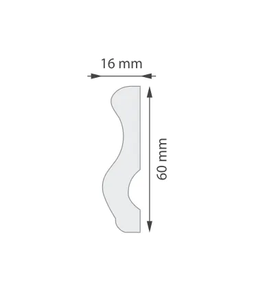 Dekorativní lišta na strop NI60 200 x 6 x 2 cm DSM