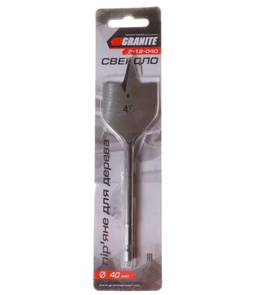 Vrtak do dřeva GRANITE plochý 40*152 mm 1/4" šestihranná stopka 2-12-040