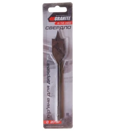 Vrtak do dřeva GRANITE plochý 20*152 mm 1/4" šestihranná stopka 2-12-020