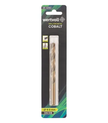 Kovový vrták WERTVOLL HSS COBALT 9,0х125 mm DIN338 DR-5090
